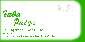 huba paizs business card